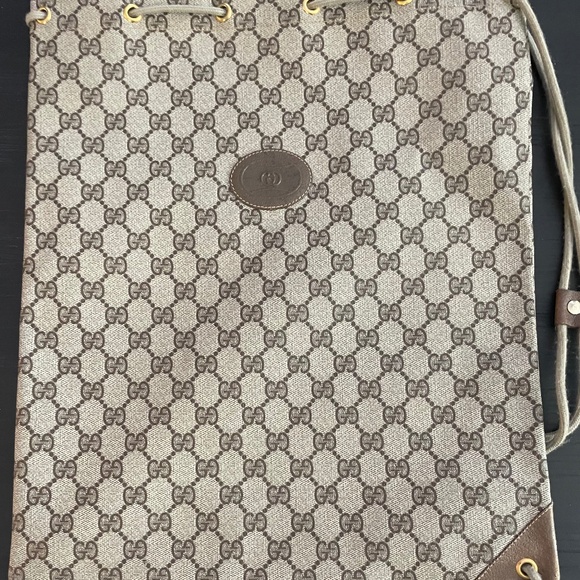 Authentic Gucci Accessory Collection PVC Leather & Drawstring Shoulder Bag- Used - Picture 1 of 5